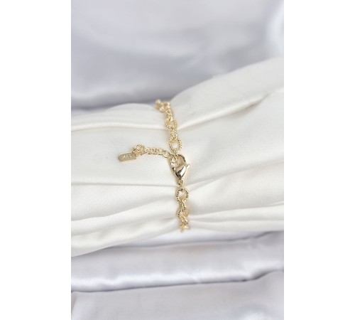 CM 14K Gold Renk Lazerli Halka Model Kadın Bileklik