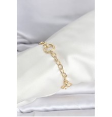 CM 14K Gold Renk Lazerli Halka Model Kadın Bileklik