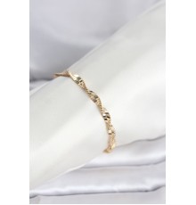 CM 14K Gold Renk Zincir Kalın Yassı Ezme Burgu Model Kadın Bileklik