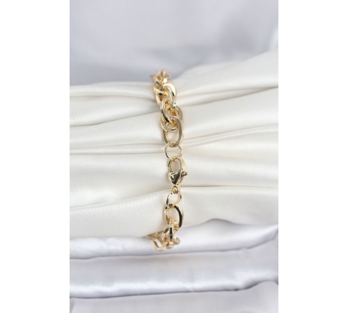 CM 14K Gold Renk Kalın Burgu Zincirli Model Kadın Bileklik