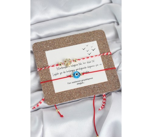 Marteniçka Bileklik 2'li Yonca ve Nazarlı Model