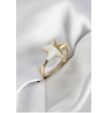 Gold Renk Sedefli Yıldız Model Kadın Yüzük