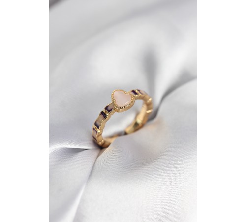 Gold Renk Mineli Su Kabağı Model Kadın Yüzük