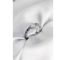 Gümüş Renk Mineli Su Kabağı Model Kadın Yüzük