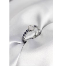 Gümüş Renk Mineli Su Kabağı Model Kadın Yüzük