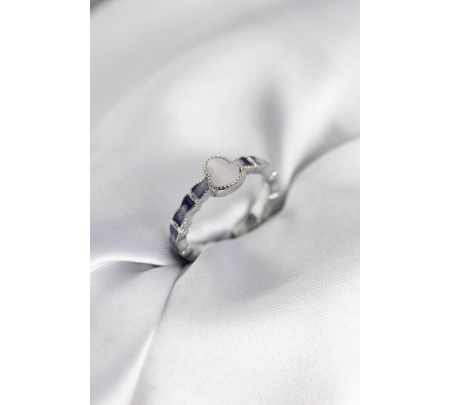 Gümüş Renk Mineli Su Kabağı Model Kadın Yüzük