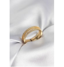 Gold Renk Minimal Zirkon Taşlı Kadın Yüzük