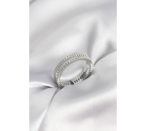 Gümüş Renk Minimal Zirkon Taşlı Kadın Yüzük