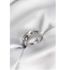 Gümüş Renk Zirkon Taşlı Vintage Kadın Yüzük