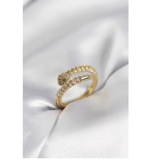 Yılan Model Gold Renk Zirkon Taşlı Kadın Yüzük