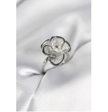 Gümüş Renk Çiçek Model Vintage Kadın Yüzük