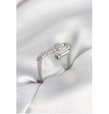 Gümüş Renk Zirkon Taşlı Tifani Model Kare Kadın Yüzük