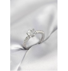 Tek Taş Model Zirkon Taşlı Gümüş Renk Kadın Yüzük