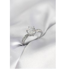 Zirkon Taşlı Tek Taş Model Gümüş Renk Kadın Yüzük