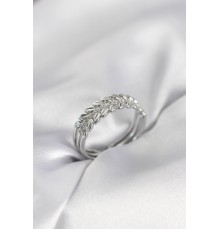 Gümüş Renk Başak Model Zirkon Taşlı Kadın Yüzük