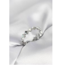 Gümüş Renk Sedefli Yonca Model Kadın Yüzük