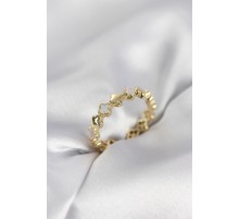 Gold Renk Sedefli Yonca Model Kadın Yüzük