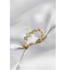 Gold Renk Sedefli Yonca Model Kadın Yüzük