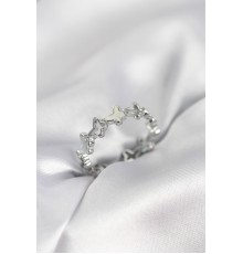 Gümüş Renk Kelebek Model Pirinç Kadın Yüzük