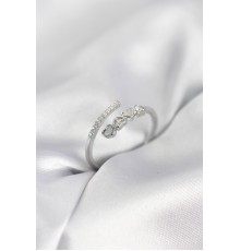 Gümüş Renk Zirkon Taşlı Minimal Kalp Model Kadın Yüzük