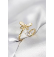 Gold Renk Yusufçuk Model Zirkon Taşlı Kadın Yüzük