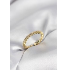 Gold Renk Sıralı Zirkon Taşlı Model Kadın Yüzük