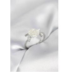 Gümüş Renk Gül Model Zirkon Taşlı Kadın Yüzük