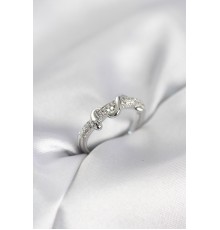 Gümüş Renk Zirkon Taşlı Sarmal Yılan Model Kadın Yüzük