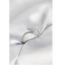 Gümüş Renk Yılan Model Zirkon Taşlı Kadın Yüzük