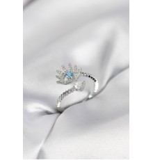 Gümüş Renk Göz Model Zirkon Taşlı Kadın Yüzük