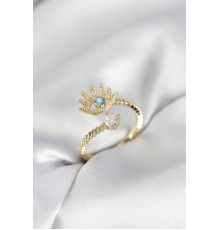 Gold Renk Göz Model Zirkon Taşlı Kadın Yüzük