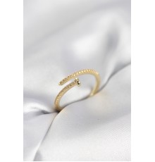 Çivi Model Zirkon Taşlı Gold Renk Kadın Yüzük