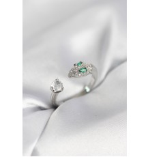 Yılan Model Zirkon Taşlı Gümüş Renk Kadın Yüzük