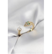 Yılan Model Zirkon Taşlı Gold Renk Kadın Yüzük