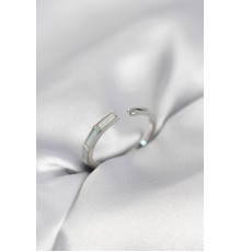 Gümüş Renk Sedefli Çubuk Model Kadın Yüzük