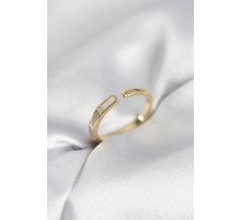 Gold Renk Sedefli Çubuk Model Kadın Yüzük