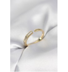 Gold Renk Sedefli Çubuk Model Kadın Yüzük