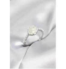 Gümüş Renk Gül Model İncili Kadın Yüzük