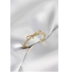 Fiyonk Model Zirkon Taşlı Gold Renk Kadın Yüzük