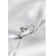 Gümüş Renk Yonca Model Sedefli Kadın Yüzük