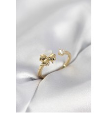 Gold Renk Yonca Model Sedefli Kadın Yüzük