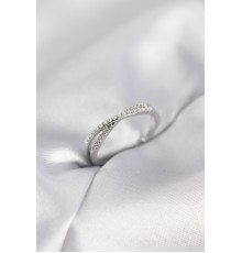 İncili ve Zirkon Taşlı Gümüş Renk Kadın Yüzük