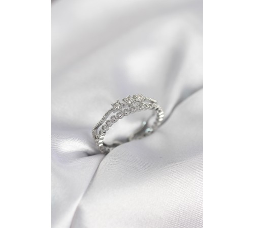 Gümüş Renk Minimal Yıldızlı Model Kadın Yüzük