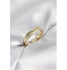 Gold Renk Su Damlası Model Zirkon Taşlı Kadın Yüzük