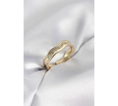 Gold Renk Su Damlası Model Zirkon Taşlı Kadın Yüzük