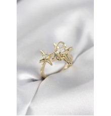 Gold Renk Kutup Yıldızı Model Zirkon Taşlı Kadın Yüzük