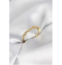 Zirkon Taşlı Pirinç Gold Renk Kadın Yüzük