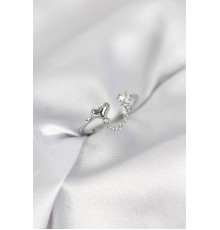 Zincir Sallantılı Kalp Model Gümüş Renk Kadın Yüzük