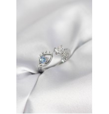 Gözyaşı Model Gümüş Renk Zirkon Taşlı Kadın Yüzük