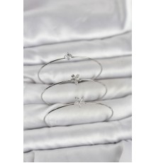 Gümüş Renk Zirkon Taşlı Pirinç 3'lü Kadın Bileklik Kombini